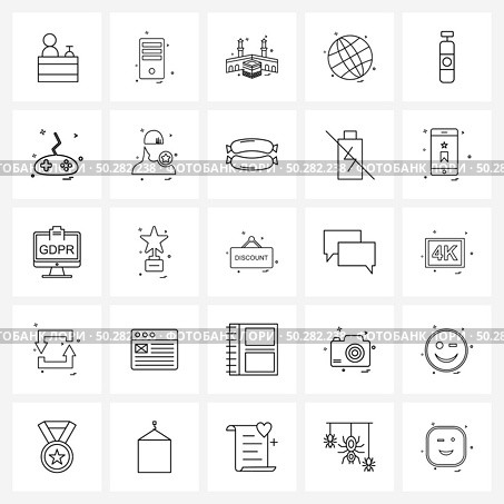 Pack of 25 Universal Line Icons for Web Applications dive, globe, cpu, study, holy kaaba Vector Illustration. Стоковая иллюстрация, агентство Ingram Publishing / Фотобанк Лори