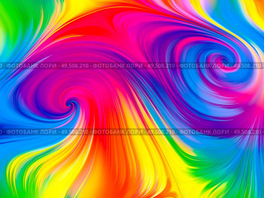 Paint In Motion. Visual Perfume series. Visually pleasing composition of vibrant flow of hues and gradients for works on art, design and technology. Стоковое фото, агентство Ingram Publishing / Фотобанк Лори