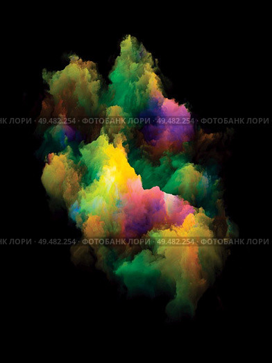 Painting Particle. Rainbow Island series. Image of vibrant patch of hues and gradients in conceptual relevance to art, creativity and design. Стоковое фото, агентство Ingram Publishing / Фотобанк Лори