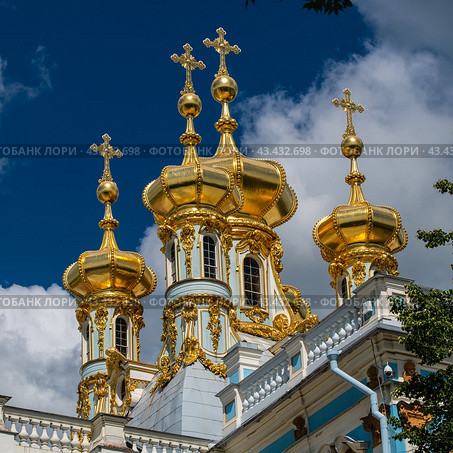 Palace Church of the Ascension of Christ of the Palace of Empress Catherine II. Architect Francesco Bartolomeo Rastrelli 1756. (2024 год). Редакционное фото, фотограф Михаил Аккуратoв / Фотобанк Лори