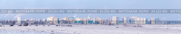Панорама нового микрорайона в городе Пензе. Стоковое фото, фотограф Олег Иванов / Фотобанк Лори