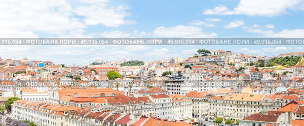 Panorama of Cityscape of Lisbon capital city of Portugal. Стоковое фото, агентство Ingram Publishing / Фотобанк Лори