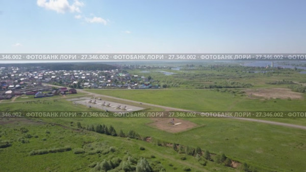 Панорама сельской местности с высоты. Стоковое видео, видеограф Алексей Кокорин / Фотобанк Лори