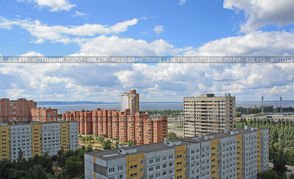 Панорама Тольятти с высоты птичьего полета (2008 год). Стоковое фото, фотограф Лукиянова Наталья / Фотобанк Лори