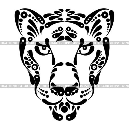 Panther tattoo, symbol decoration illustration. Стоковая иллюстрация, агентство Ingram Publishing / Фотобанк Лори
