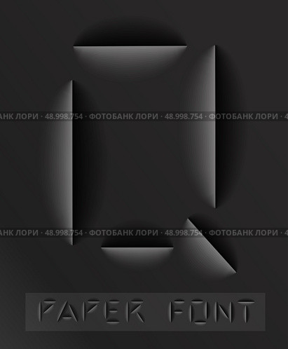 Paper cut letter. Typographic sign with shadow.. Paper cut letter. Typographic. Стоковая иллюстрация, агентство Ingram Publishing / Фотобанк Лори