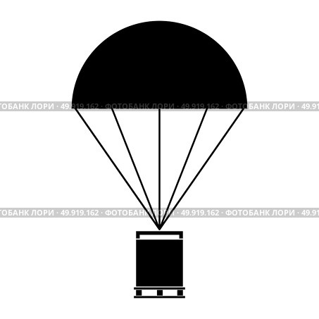 Parachute with cargo icon . Стоковая иллюстрация, агентство Ingram Publishing / Фотобанк Лори