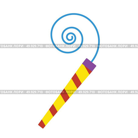 Party whistle icon. Flat color design. Vector illustration. Стоковая иллюстрация, агентство Ingram Publishing / Фотобанк Лори