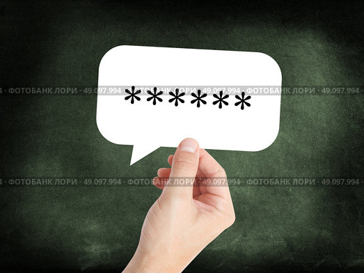 Password written on a speechbubble. Стоковое фото, агентство Ingram Publishing / Фотобанк Лори