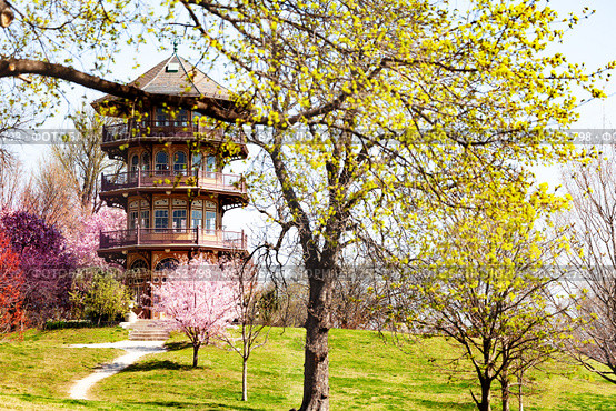 Patterson Park Pagoda tower in Spring, Baltimore (2018 год). Стоковое фото, фотограф Сергей Новиков / Фотобанк Лори
