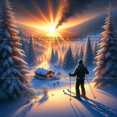 Пейзаж. Стоковое AI-изображение, AI-художник Вадим Кабаев / Фотобанк Лори