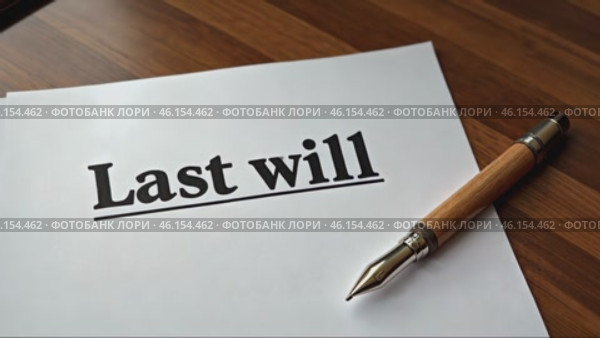 Pen is on top of a piece of paper that says "last will" Стоковое AI-видео, аниматор Sergey Grishin / Фотобанк Лори