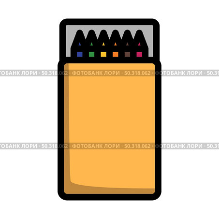 Pencil Box Icon. Editable Bold Outline With Color Fill Design. Vector Illustration. Стоковая иллюстрация, агентство Ingram Publishing / Фотобанк Лори