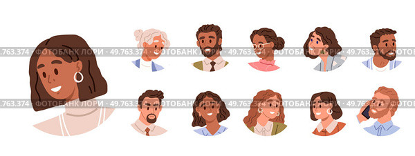 People avatar vector illustration. Society is complex web individuals who shape and influence one another Icons are symbolic representations influential figures in various fields Personality traits. People avatar. Recognition persons achievements and contributions is form validation. Стоковая иллюстрация, агентство Ingram Publishing / Фотобанк Лори