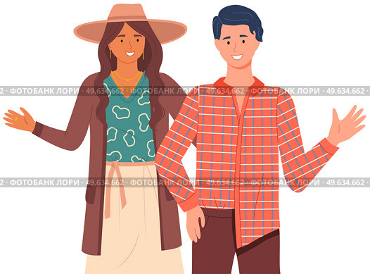 People greeting gesture. Different nations representatives waving hand saying hi. Men, women say hello. People waving hands and gesturing in friendly way. Characters wave their hand and say welcome hi. People greeting gesture. Different nations representatives waving hand saying hello. Стоковая иллюстрация, агентство Ingram Publishing / Фотобанк Лори