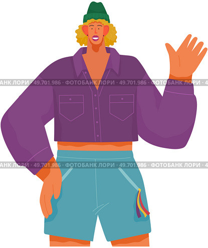 People greeting gesture. Nations representatives waving hand saying hi. Woman say hello and gesturing in friendly way. Happy female character say welcome hi. Young good looking person doing greet pose. Nations representatives waving hand saying hi. Woman say hello and gesturing in friendly way. Стоковая иллюстрация, агентство Ingram Publishing / Фотобанк Лори