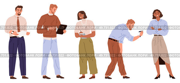 People office work. Vector illustration. Office workers value leadership and guidance of office manager A worker employee engages in continuous learning to enhance their professional development. People office work. Office workers adapt to changes and embrace new technologies in office work A worker employee. Стоковая иллюстрация, агентство Ingram Publishing / Фотобанк Лори