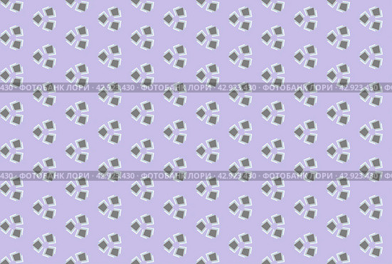Periwinkle, lilac and gray abstract background. template with geometric design. symmetric geometric ornaments in shape of triangles. texture for greeting card, textile, fabric, tile, invitation or banner. Стоковая иллюстрация, иллюстратор Константин Григорьев / Фотобанк Лори