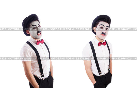 Personification of Charlie Chaplin on white. Стоковое фото, фотограф Elnur / Фотобанк Лори