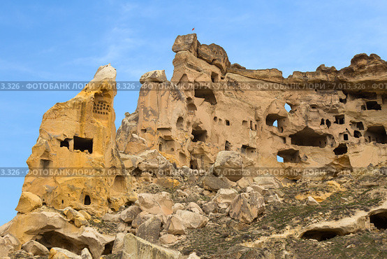 Пещерный город Чавушин, Каппадокия (2015 год). Стоковое фото, фотограф Юлия Бабкина / Фотобанк Лори