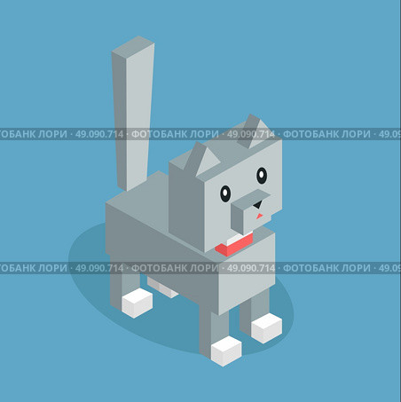 Pets cat icon isometric 3d design. Pet and cat, silver cat, animal cat, cat of pets, puppy animal, kitten character, nature domestic pets, fauna cat animal, cat vector illustration. Isolated 3d cat. Стоковая иллюстрация, агентство Ingram Publishing / Фотобанк Лори