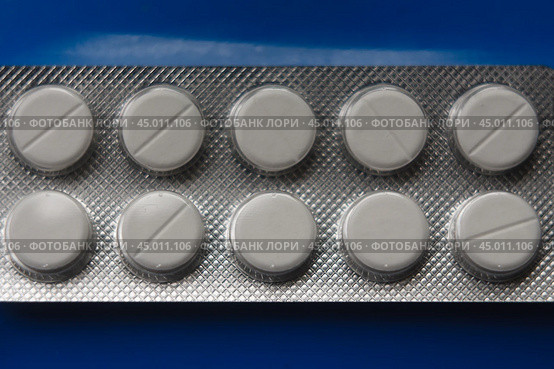 Photography of pills in the Blister pack. Top view / view from above of ten tablets. Concepts of healthy. Стоковое фото, фотограф YuryKara / Фотобанк Лори