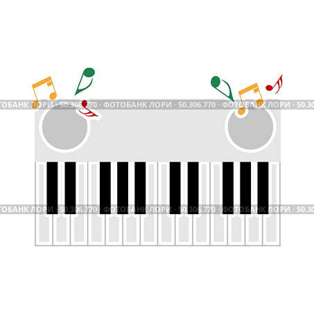 Piano Keyboard Icon. Flat Color Design. Vector Illustration. Стоковая иллюстрация, агентство Ingram Publishing / Фотобанк Лори