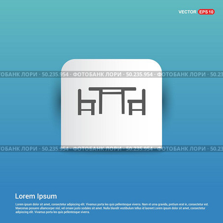 Picnic Table Icon - Blue Sticker button. Стоковая иллюстрация, агентство Ingram Publishing / Фотобанк Лори