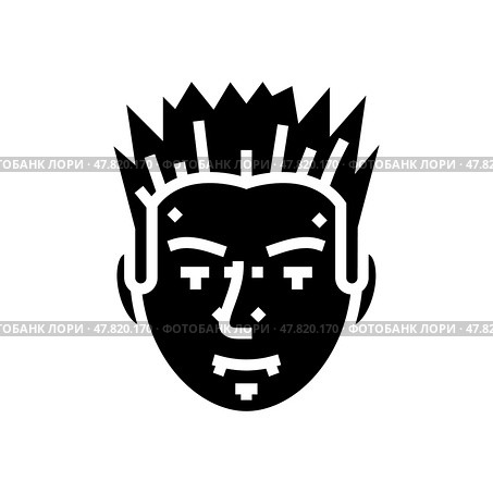 piercings goth subculture glyph icon vector illustration. Стоковая иллюстрация, иллюстратор Vectorwin / Фотобанк Лори