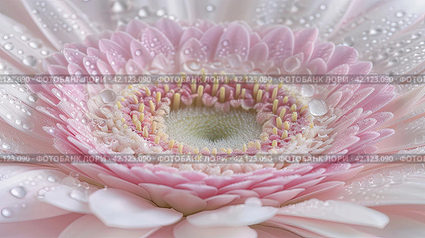 Pistils and stamens of exotic flowers in a macro image. Стоковое AI-изображение, AI-художник Ярославский Максим / Фотобанк Лори
