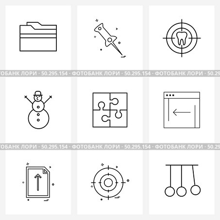 Pixel Perfect Set of 9 Vector Line Icons such as seo, festival, tooth, winters, snowman Vector Illustration. Стоковая иллюстрация, агентство Ingram Publishing / Фотобанк Лори