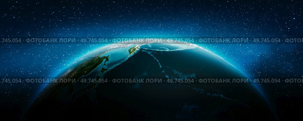 Planet Earth - Pacific ocean. Elements of this image furnished by NASA. 3d rendering. Planet Earth - Pacific ocean. Стоковое фото, агентство Ingram Publishing / Фотобанк Лори