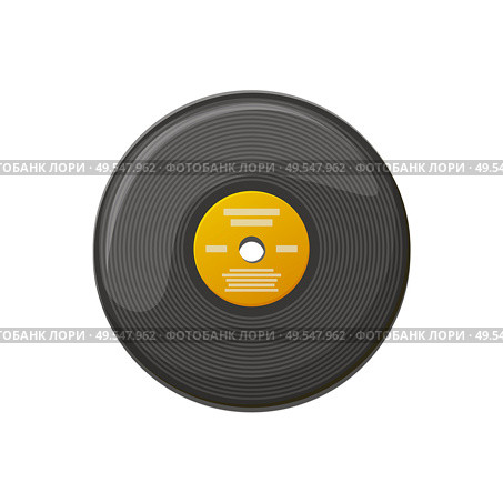 Plate for playing music on gramophone, scratching disk, old-fashioned circle object for turntable soundtrack. Black vinyl record, audio equipment vector. Black Plate for Playing Music, Vinyl Record Vector. Стоковая иллюстрация, агентство Ingram Publishing / Фотобанк Лори