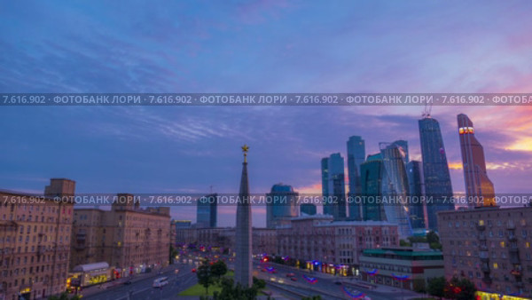 Площадь Дорогомиловская застава. Москва, Кутузовский проспект. Таймлапс (2015 год). Редакционное видео, видеограф Серёга / Фотобанк Лори
