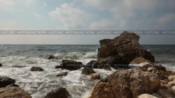 Побережье Черного моря, мыс Тарханкут. Крым. Стоковое видео, видеограф Анатолий Типляшин / Фотобанк Лори