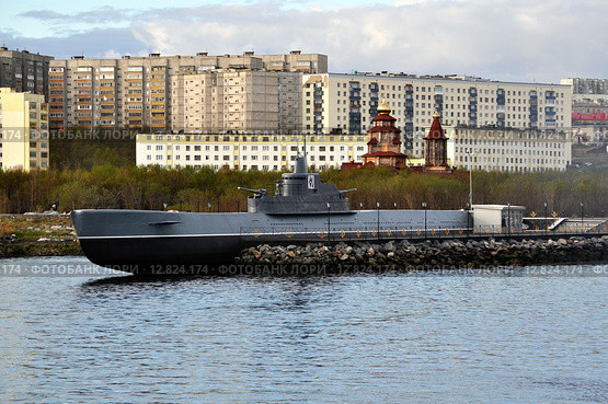 Подводная лодка-музей К-21 в городе Североморске (2015 год). Редакционное фото, фотограф Иван Мацкевич / Фотобанк Лори