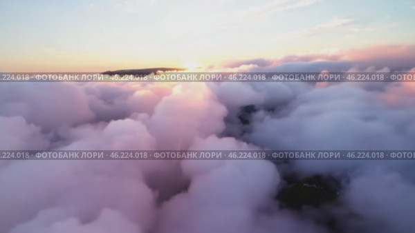 Полет вперед сквозь розовые облака. Нежный оттенок и плавное движение создают сюрреалистическую, атмосферную сцену,. Стоковое AI-видео, аниматор Анжелика Самсонова / Фотобанк Лори