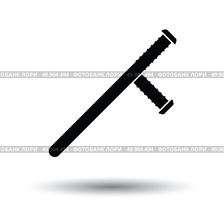 Police baton icon. White background with shadow design. Vector illustration. Стоковая иллюстрация, агентство Ingram Publishing / Фотобанк Лори