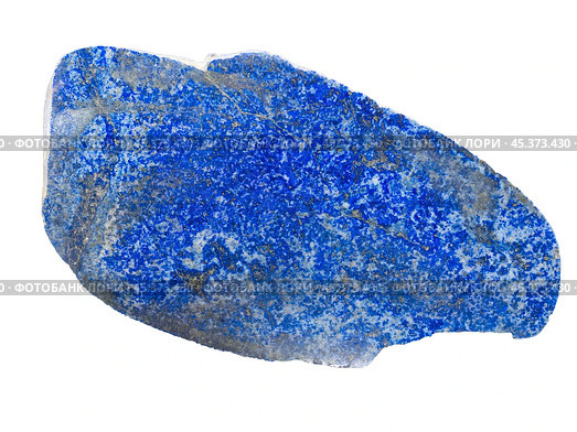 Polished lazurite gem stone isolated on white background. Стоковое фото, фотограф Константин Григорьев / Фотобанк Лори