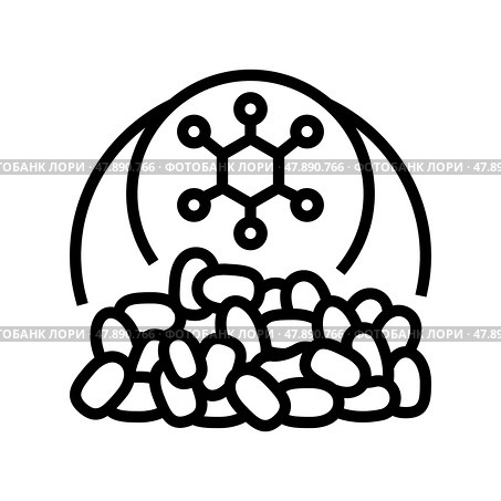 polymers chemical industry line icon vector illustration. Стоковая иллюстрация, иллюстратор Vectorwin / Фотобанк Лори