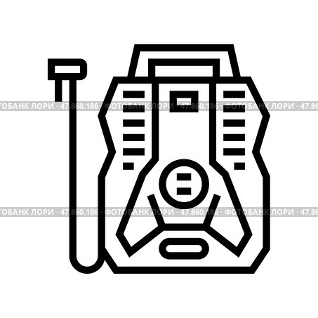 portable air compressor line icon vector illustration. Стоковая иллюстрация, иллюстратор Vectorwin / Фотобанк Лори