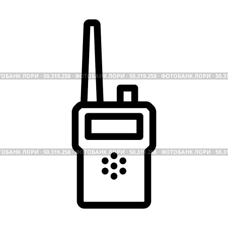 Portable Radio Icon. Editable Bold Outline Design. Vector Illustration. Стоковая иллюстрация, агентство Ingram Publishing / Фотобанк Лори