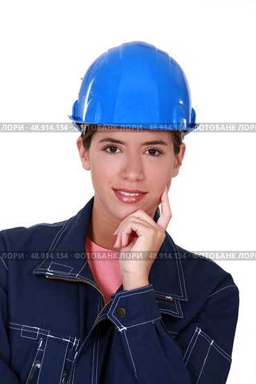 Portrait of a tradeswoman. Стоковое фото, агентство Ingram Publishing / Фотобанк Лори