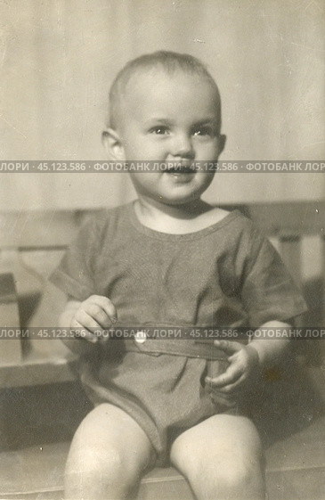 Портрет маленького ребёнка в 1930-е годы. Стоковое фото, фотограф Retro / Фотобанк Лори