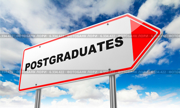 Postgraduates, дорожный указатель. Стоковое фото, фотограф Илья Урядников / Фотобанк Лори