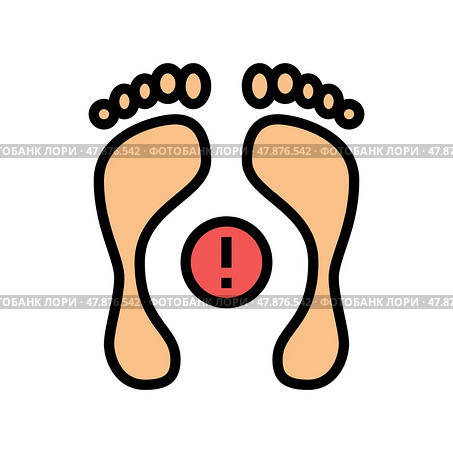 postural deformity feet color icon vector illustration. Стоковая иллюстрация, иллюстратор Vectorwin / Фотобанк Лори