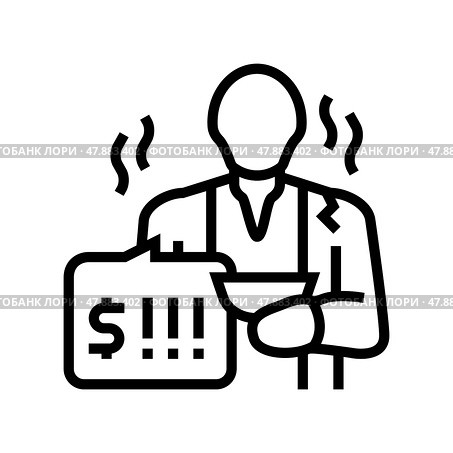 poverty social problem line icon vector illustration. Стоковая иллюстрация, иллюстратор Vectorwin / Фотобанк Лори