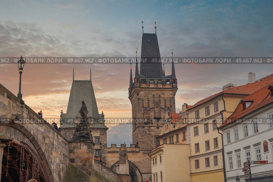 Prague - Charles bridge, Czech Republic. picturesque landscape. Стоковое фото, агентство Ingram Publishing / Фотобанк Лори