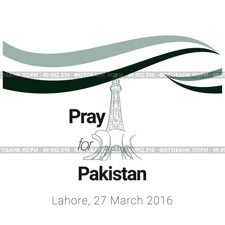 Pray for Pakistan with typographic design vector. Стоковая иллюстрация, агентство Ingram Publishing / Фотобанк Лори