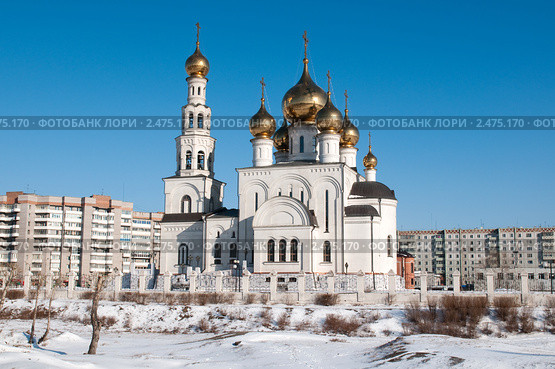 Преображенский собор  в Абакане, столице Республики Хакасии (2011 год). Стоковое фото, фотограф Алексей Зарубин / Фотобанк Лори